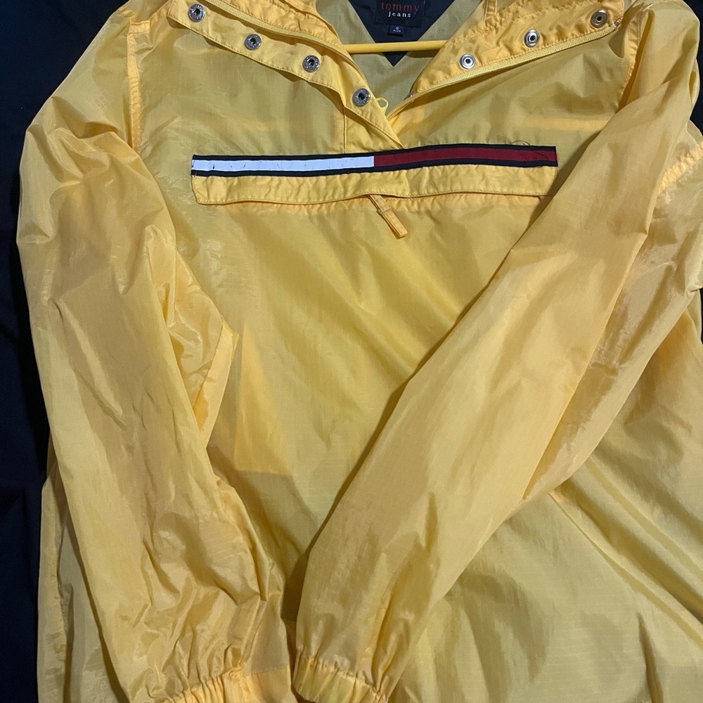 Tommy Hilfiger Yellow Hooded Jacket with Stripe Detail